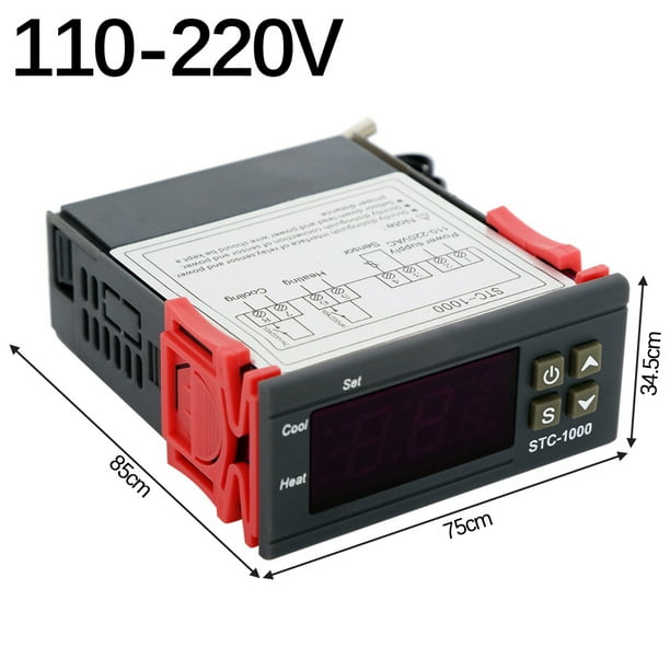 Temperature Controllers,12-24V Universal STC-1000 Digital Temperature Controller Thermostat w/Sensor AC for Indoor Brewing Incubator Heating Cooling Regulator Temperature Controllers,12-24V Universal STC-1000 Digital Temperature Controller Thermostat w/Sensor AC for Indoor Brewing Incubator Heating Cooling Regulator